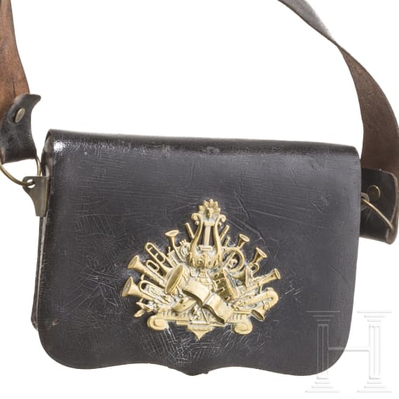 A cartouche box for military musicians and a bayonet, 19th century