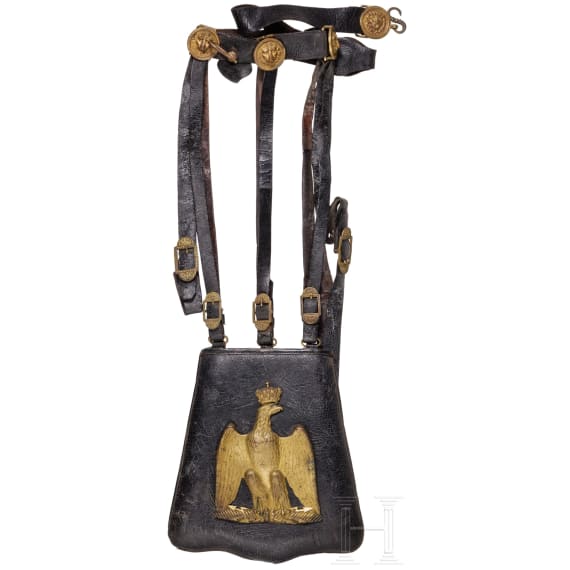 A sabretache M 1860 for officers of the light cavalry with belt and hanger