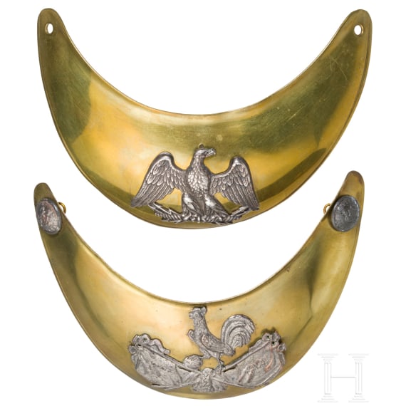 Two M 1830 gorgets for officers of the Garde Nationale