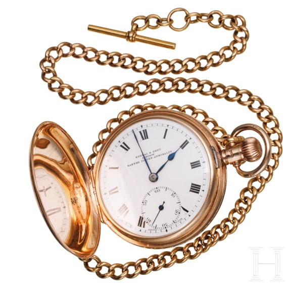 A gold savonnette made by Kendal & Dent in London