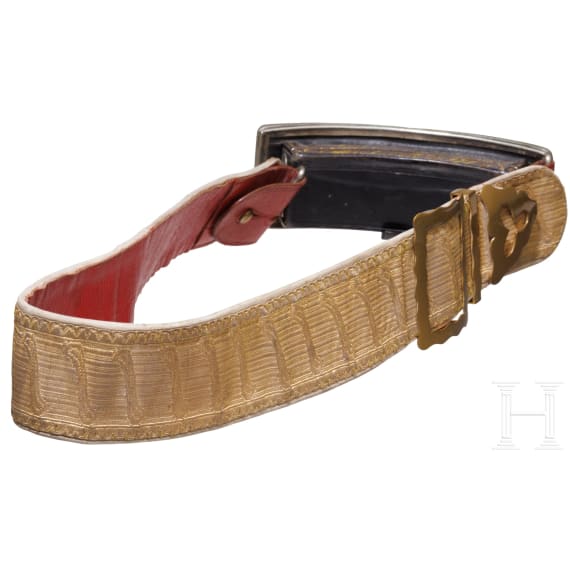 A cartouche box and bandolier for members of the mounted troops, 19th century