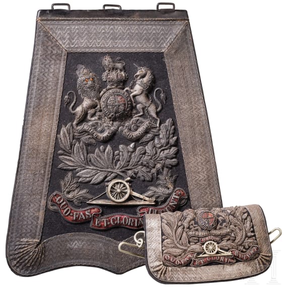 Royal Artillery - a cartouche box and a sabretache, 1st half of the 20th century