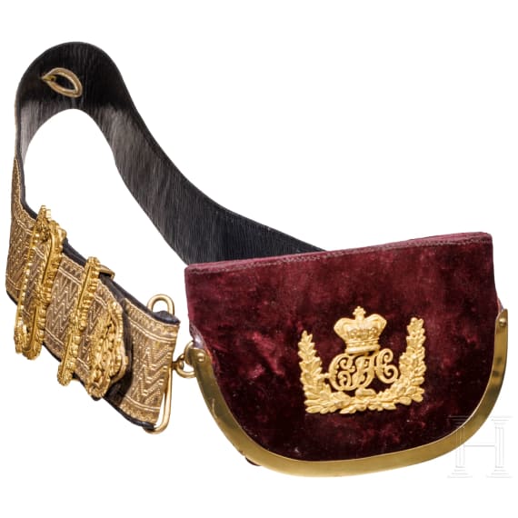 A noble cartouche box or binocular case for officers of the Central India Horse Regiment, 2nd half of the 19th century