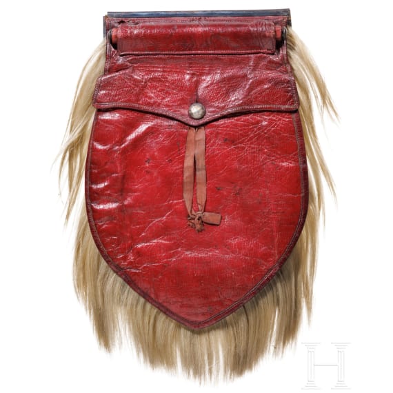 A sporran of a Scottish regiment and a hunting bag, 20th century