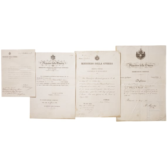 General Adriano Thaon di Revel (1854 - 1937) &ndash; his General's white summer kepi as well as numerous documents and photos