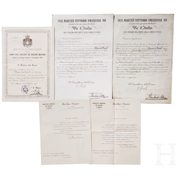 General Adriano Thaon di Revel (1854 - 1937) &ndash; his General's white summer kepi as well as numerous documents and photos