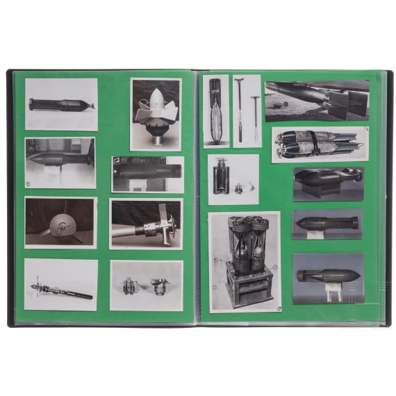A collection of Caproni glass negatives and photos of armament