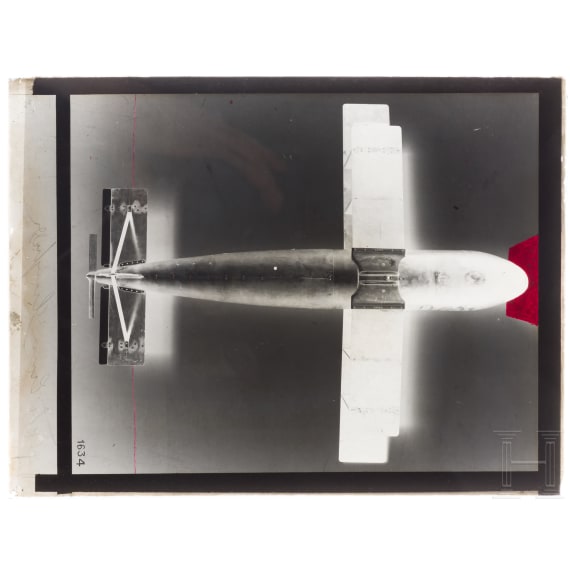 A collection of Caproni glass negatives and photos of armament