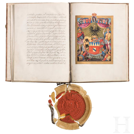 Leopold I, Emperor of the Holy Roman Empire (1640 - 1705) - a patent of nobility to Nicolas Willemin de Heldenfeld, dated February 11, 1692