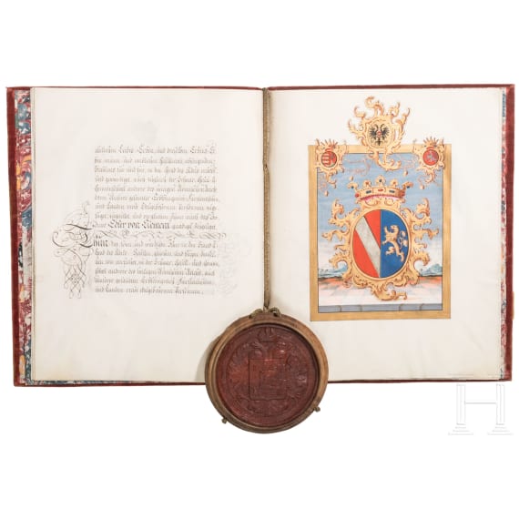 Maria Theresia, Empress of the Holy Roman Empire (1717 - 1780) - a patent of nobility to Anton Joseph Edler von Clement, 1768