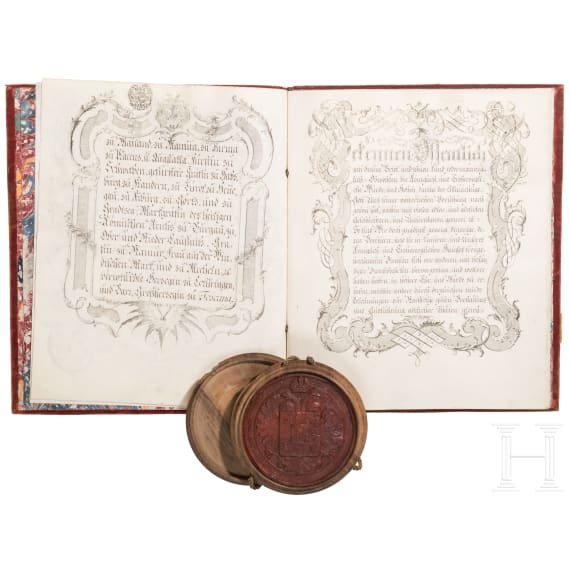 Maria Theresia, Empress of the Holy Roman Empire (1717 - 1780) - a patent of nobility to Anton Joseph Edler von Clement, 1768