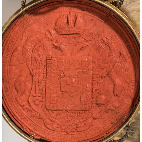 Emperor Franz I of Austria (1768 - 1835) - a patent of nobility to Peter Edler von Kormann, 1834