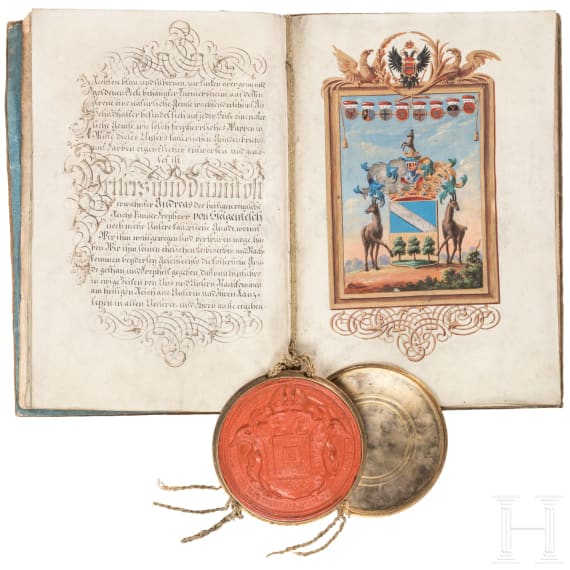 Franz II, Emperor of the Holy Roman Empire (1768 - 1835) - a patent of nobility to Andreas Freiherr von Steigentesch, 1797