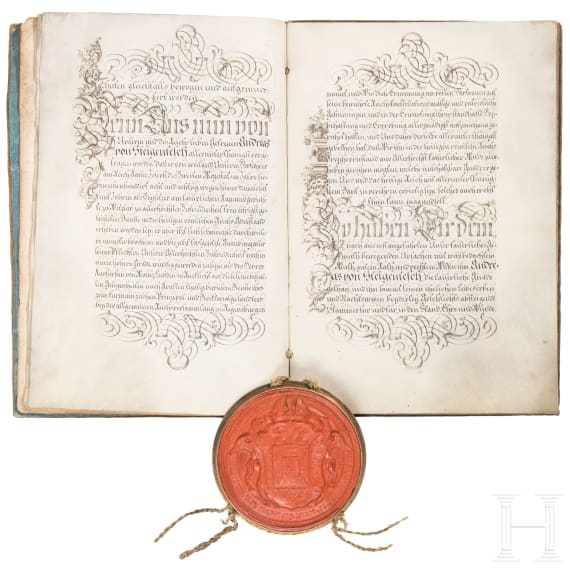 Franz II, Emperor of the Holy Roman Empire (1768 - 1835) - a patent of nobility to Andreas Freiherr von Steigentesch, 1797
