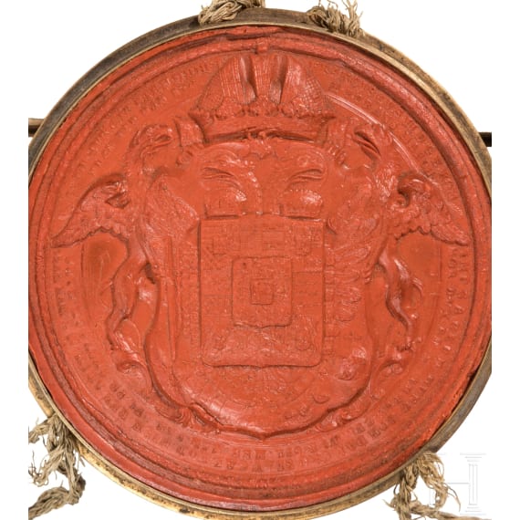 Franz II, Emperor of the Holy Roman Empire (1768 - 1835) - a patent of nobility to Andreas Freiherr von Steigentesch, 1797