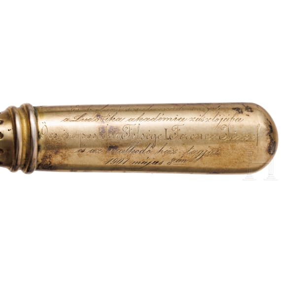 Kaiser Franz Joseph I &ndash; a silver-gilt pen and hammer, dated 8 May 1901