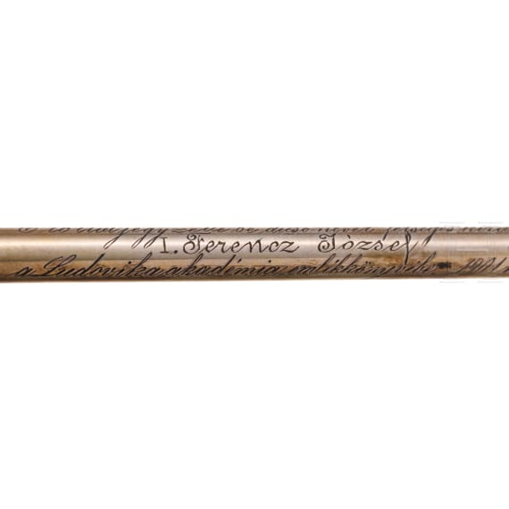 Kaiser Franz Joseph I &ndash; a silver-gilt pen and hammer, dated 8 May 1901