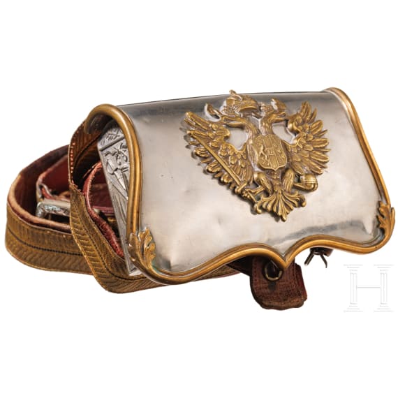 A cartouche box and bandolier for officers of the mounted troops