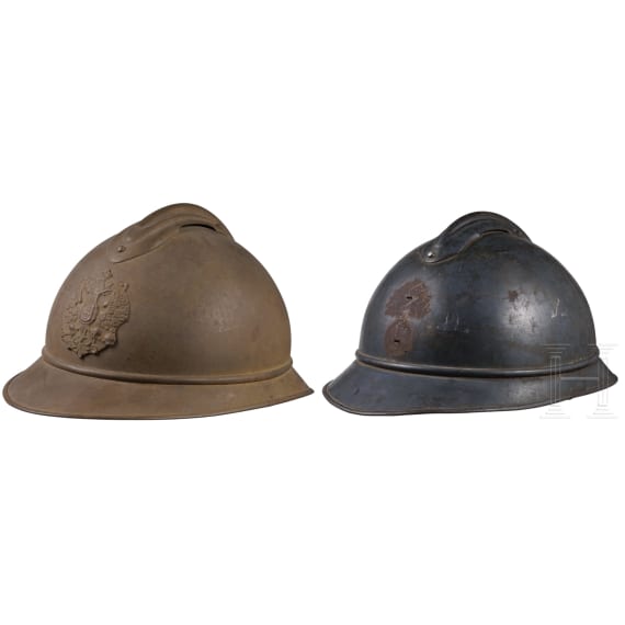 A Russian and a French steel helmet Adrian of the infantry, World War I