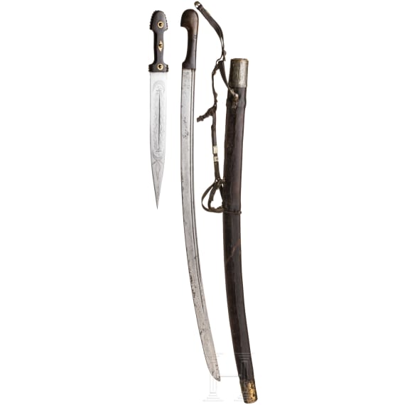 A Russian shashka for Cossacks, circa 1900, and a kinzal