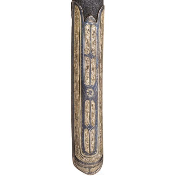A Russian/Circassian silver-mounted shashka for officers of the Kuban Cossacks, with applied Order of St. Anna, 1st half of the 19th century