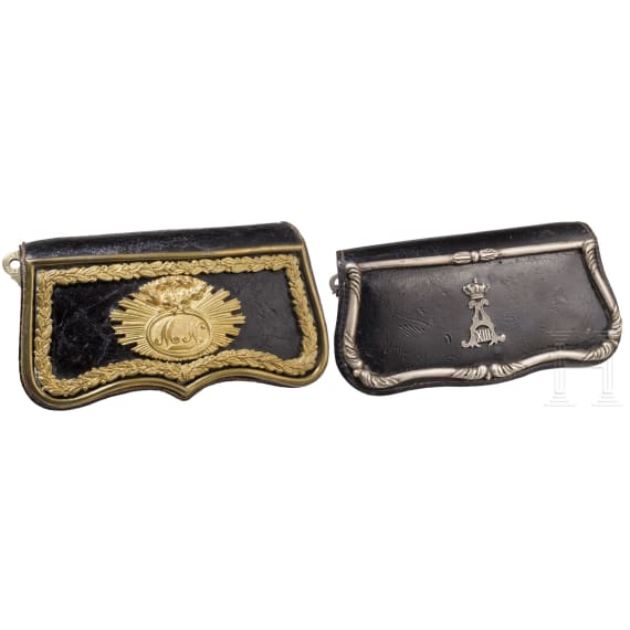 Two cartouche boxes for mounted troops, 19th/20th century