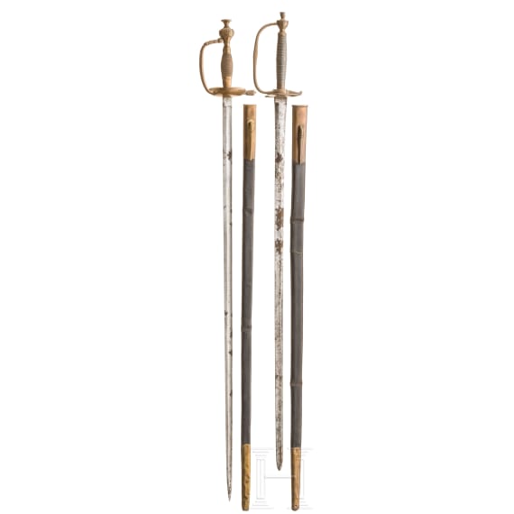 Two old-style officer's swords, 18th/19th century