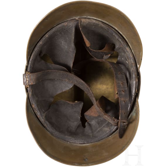 Four fire fighter helmets