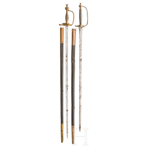 Two old-style officer's swords, 18th/19th century