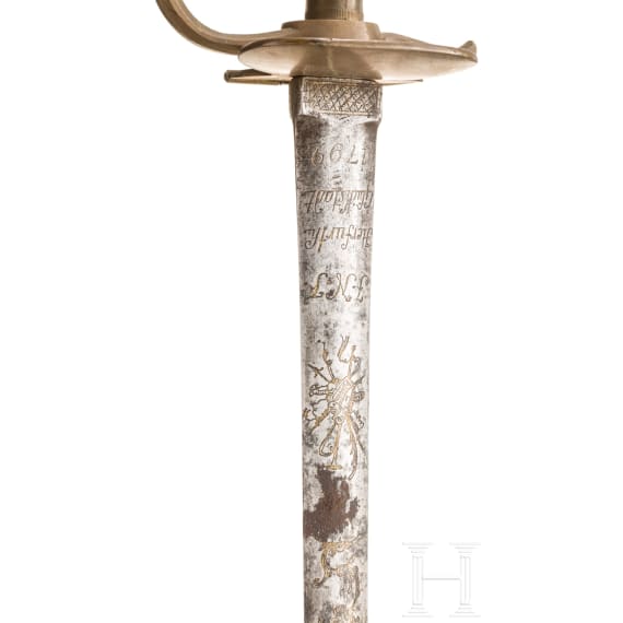 Two old-style officer's swords, 18th/19th century