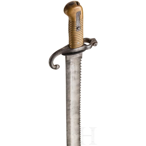 A bayonet with saw back, dated 1879