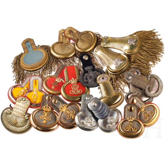 A collection of 20 epaulettes, mostly German, 19th/20th century