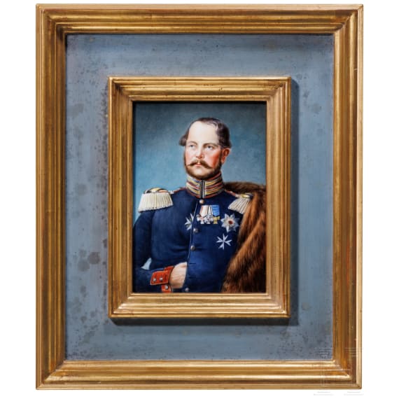 Prince Carl of Prussia (1801 - 1883) - a KPM portrait after the 1852 Franz Kr&uuml;ger oil painting
