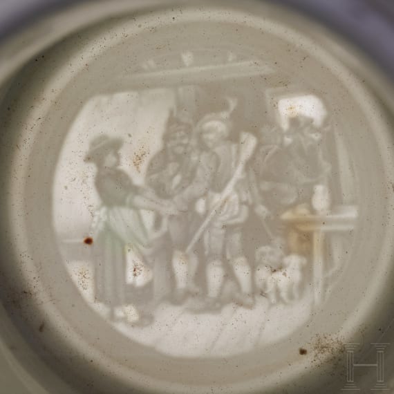 Two regimental stein mugs of the Royal Bavarian Cavalry, one of the 1st Pioneer Btl. (earthenware) and one of the Artillery, 1892 - 1914