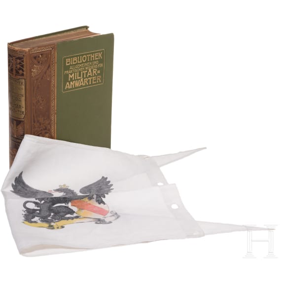 A lance flag and a book for military trainees, circa 1900