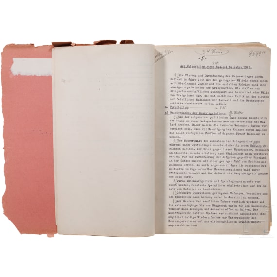An OKM file about the 1941 war in the Baltic Sea against Russia, an analysis from January 1943