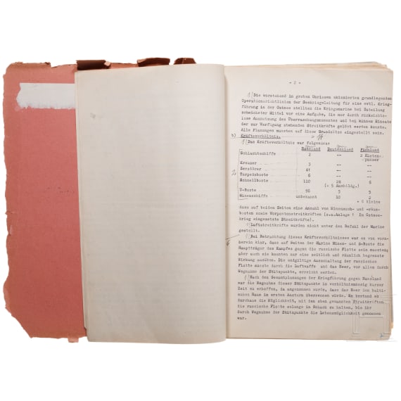 An OKM file about the 1941 war in the Baltic Sea against Russia, an analysis from January 1943