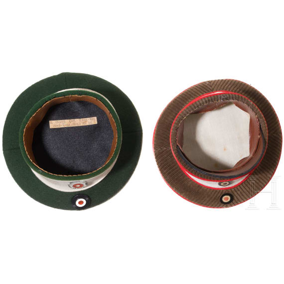 Two miniature caps