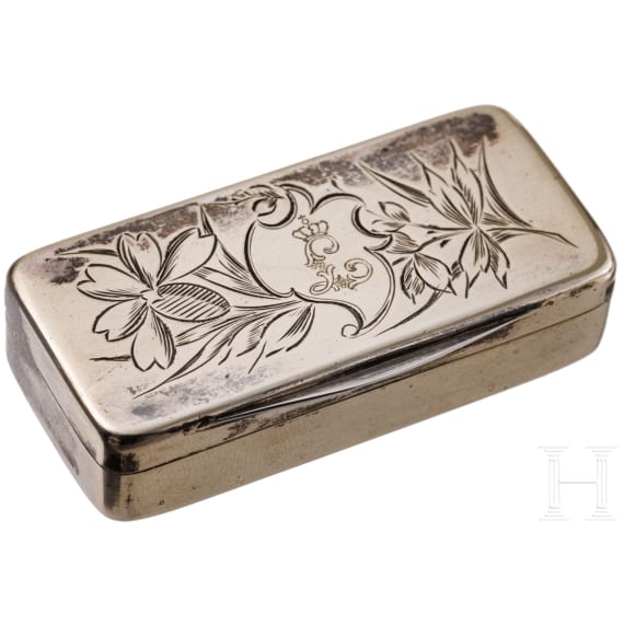 King Ludwig II of Bavaria - a silver pillbox