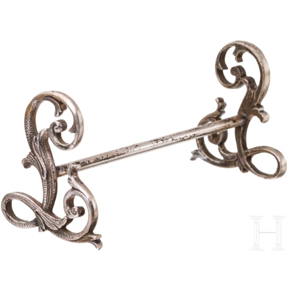 King Ludwig II of Bavaria - a silver knife rest, circa 1860/70