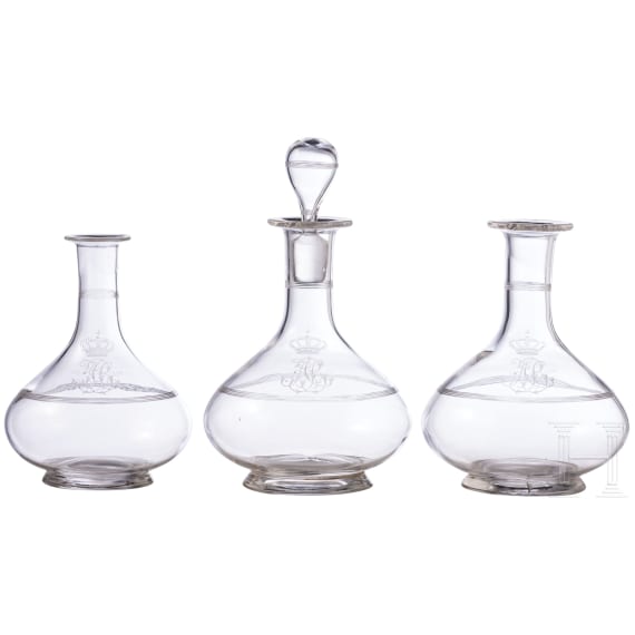 Prince and Princess Alfons von Bayern (1862 - 1933) - three spirits carafes