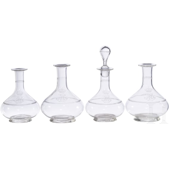 Prince and Princess Alfons of Bavaria (1862 - 1933) - four spirits carafes