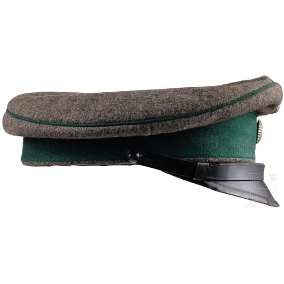 Feldgraue Dienstm&uuml;tze M 1908 f&uuml;r Offiziere der J&auml;ger im Alpenkorps