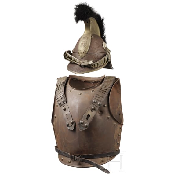 Helm M 1842/48 und K&uuml;rass f&uuml;r Mannschaften der K&uuml;rassiere