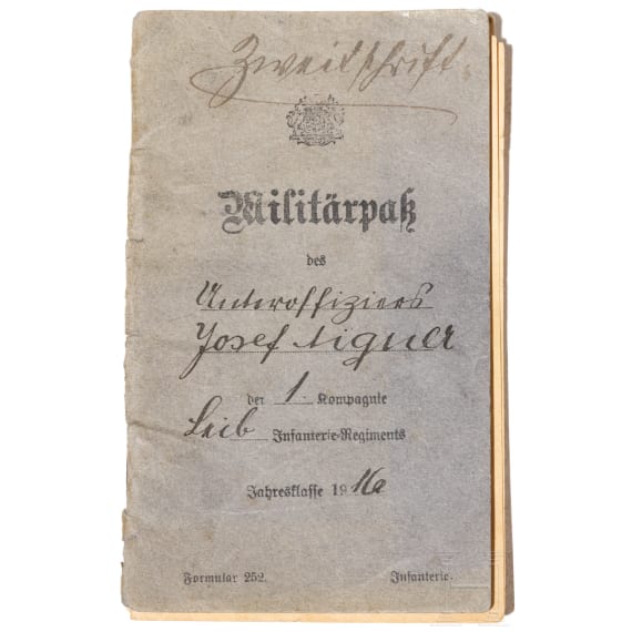 Uniformgruppe des Unteroffiziers Josef Aigner im Infanterie-Leibregiment, Anfang 20. Jhdt.