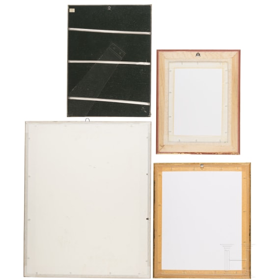 Vier bayerische Uniformportraits als gerahmte Lithographien, 19. Jhdt.