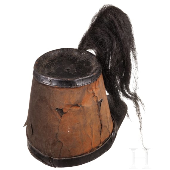 Tschako f&uuml;r Mannschaften der Braunschweigischen Infanterie, Mitte 19. Jhdt.