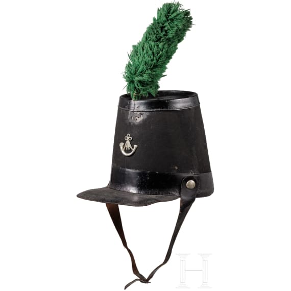 Tschako im Stil der King&rsquo;s German Legion, leichtes Bataillon, 19. Jhdt.