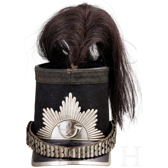 Tschako f&uuml;r Mannschaften der leichten Infanterie, um 1850 - 1860