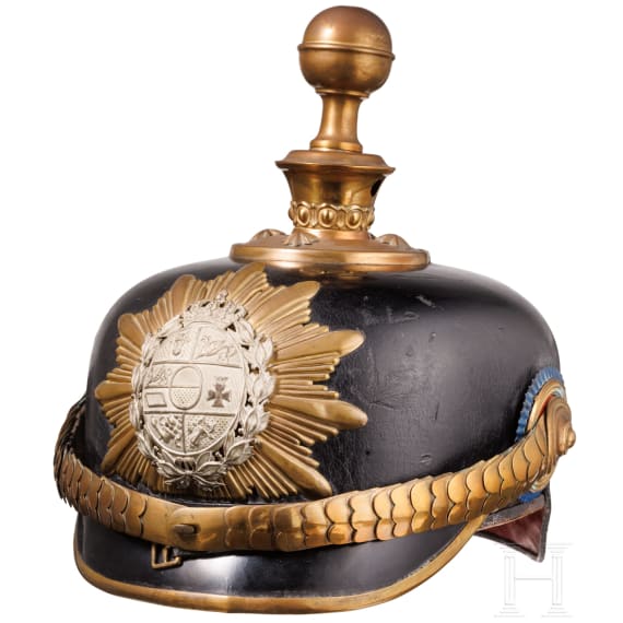 Helm f&uuml;r Offiziere im Gro&szlig;herzoglich-Mecklenburgischen Feldartillerie-Regiment Nr. 60, um 1910